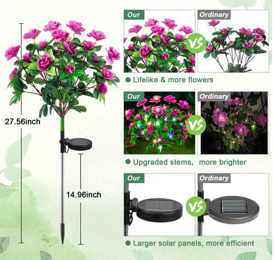 Solar Azalea Flower Garden Light
