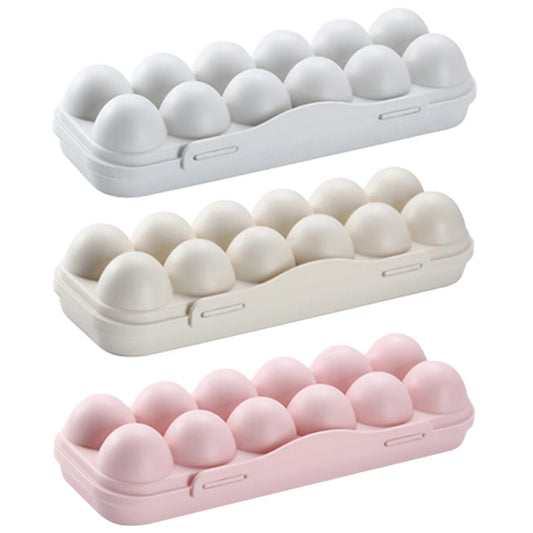 12-Grid Egg Storage Box – Portable Egg Carrier for Fridge, Camping & Travel