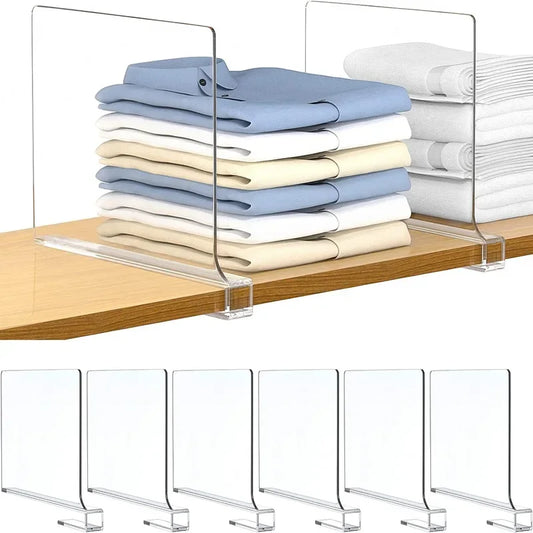 Transparent Closet Shelf Dividers (2/4/6/8PCS)