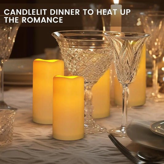 Candlium Flameless Pillar Candles – 6" Set of 2 Ivory, Battery Operated with Remote