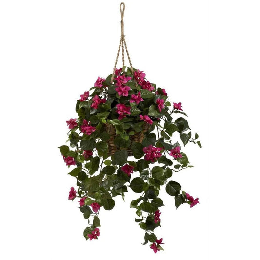 Silk Bougainvillea Hanging Basket – Lifelike Indoor & Outdoor Decor