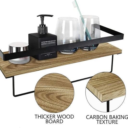 Solid Wood Wall-Mounted Storage Rack