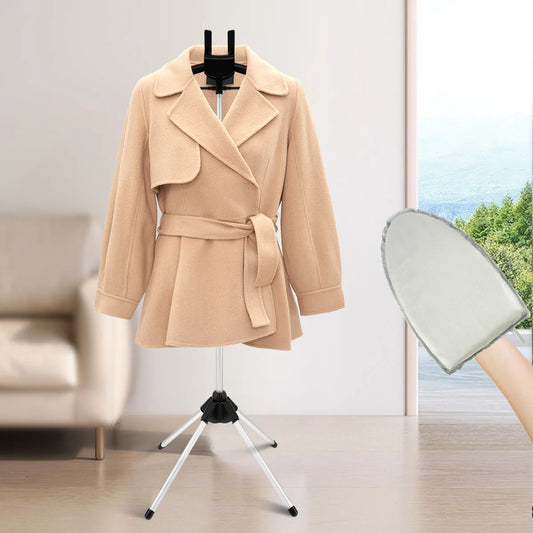 Foldable Steamer Stand with Telescopic Garment Rack