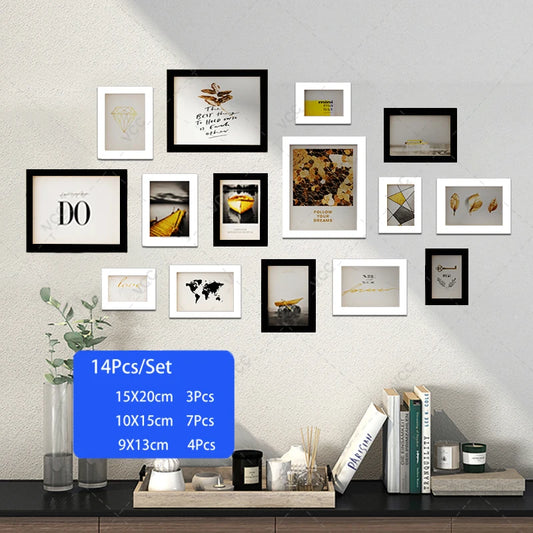 14/19-Piece Wooden Photo Frame Set