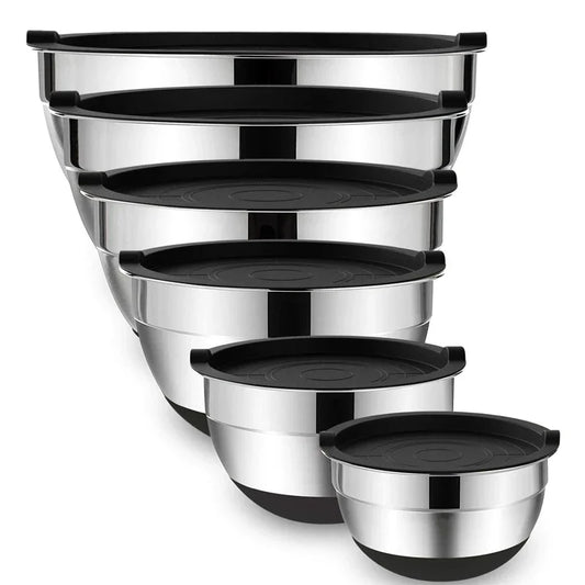 Stainless Steel Mixing Bowls Set with Lids