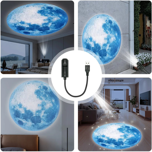 Rechargeable LED Moon Projector Lamp