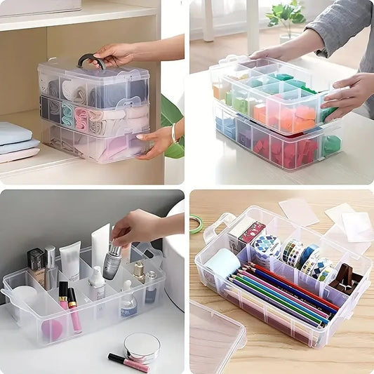 4-Layer Plastic Storage Box – Organizer for Jewelry, Beads, Toys & Accessories