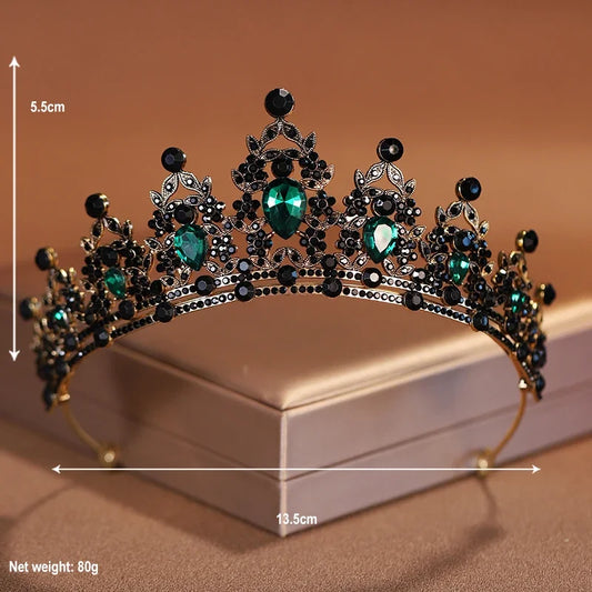 Bridal Black Crystal Tiara