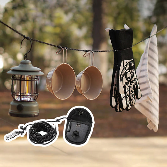 3M Outdoor Camping Stretch Clothesline With 12 Clips