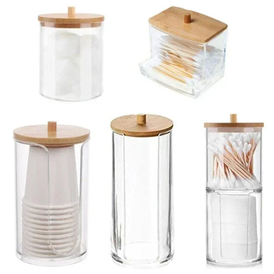 Acrylic Bathroom Storage Jar with Bamboo Lid