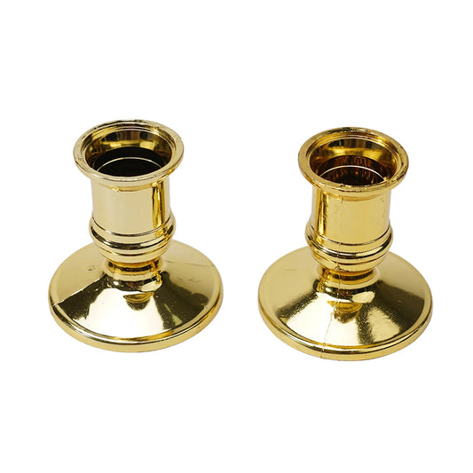 2PCS Silver & Gold Taper Candle Holders
