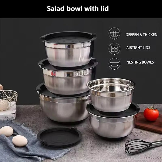 Stainless Steel Mixing Bowls Set with Lids