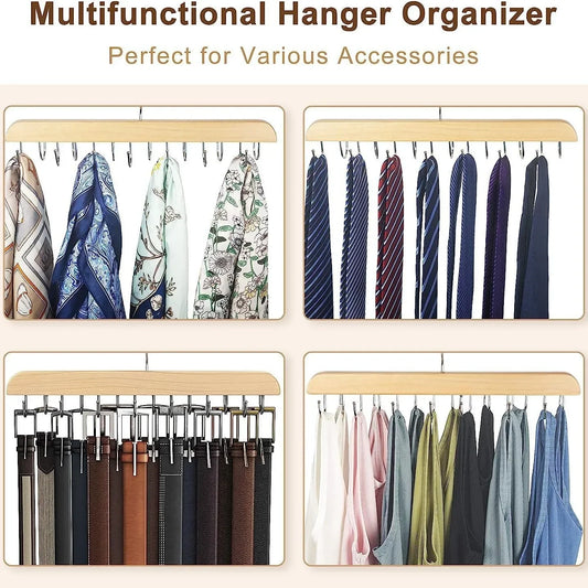 Wooden Belt & Tie Organizer Rack