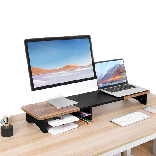 Dual Monitor Stand with Storage