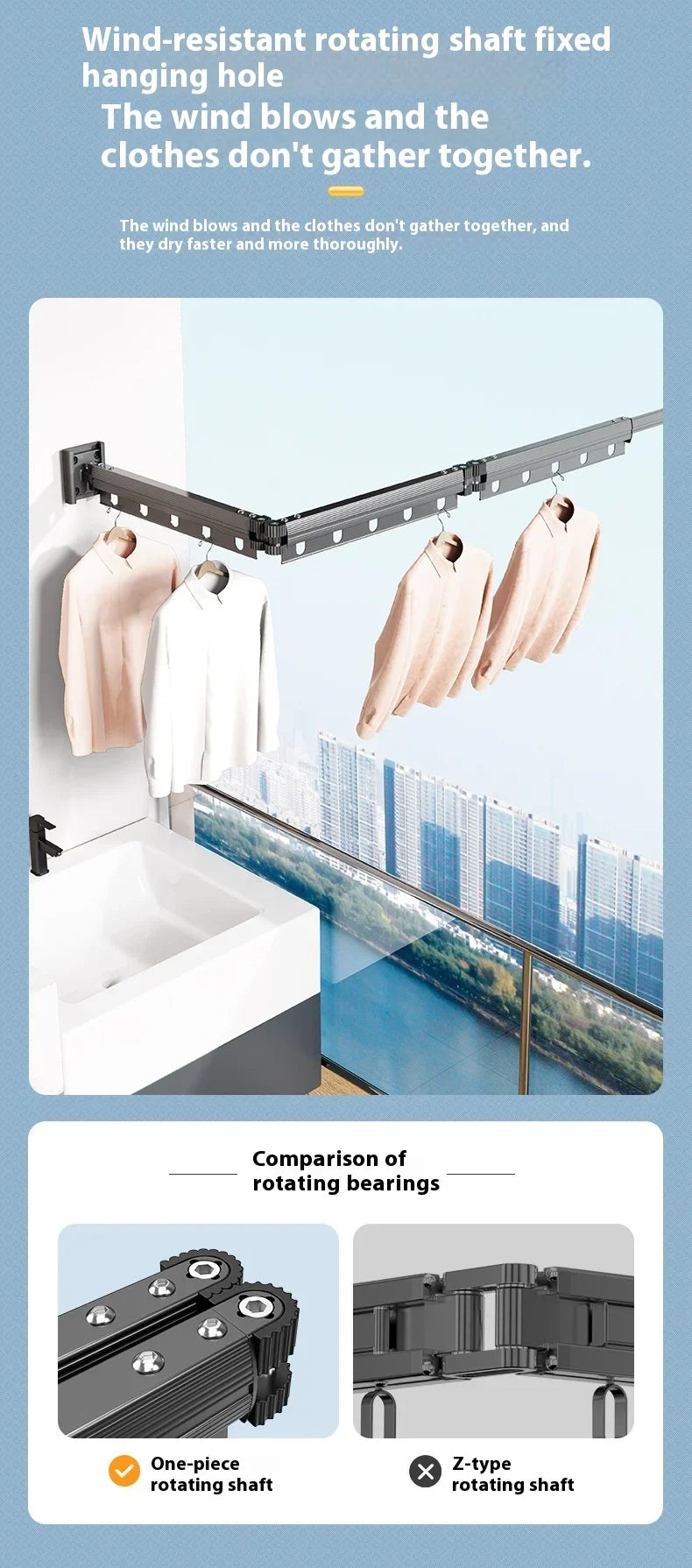 "360° Folding Wall-Mounted Clothes Drying