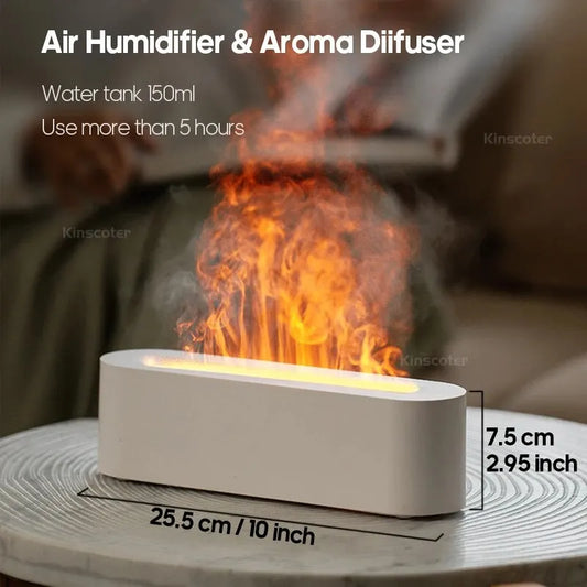 RGB Flame Aroma Diffuser Humidifier – USB Aromatherapy Air Purifier