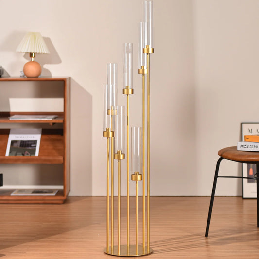 7-Arm Gold Floor Candelabra