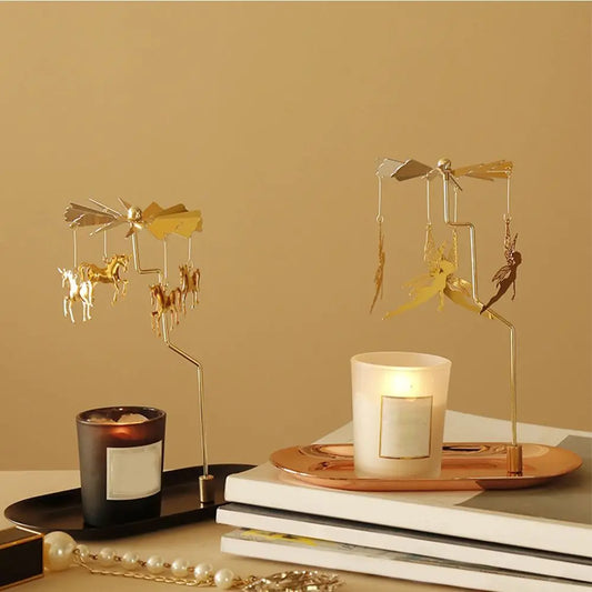 Gold Rotating Tealight Candle Holder