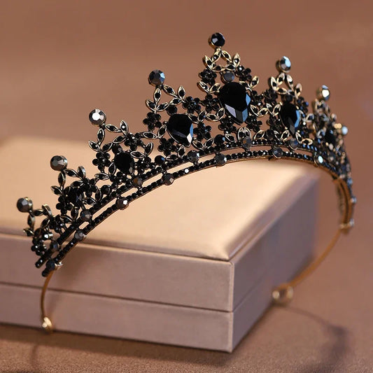 Bridal Black Crystal Tiara