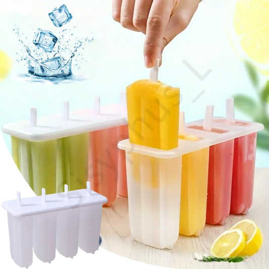 4-Grid DIY Popsicle Ice Cream Mold