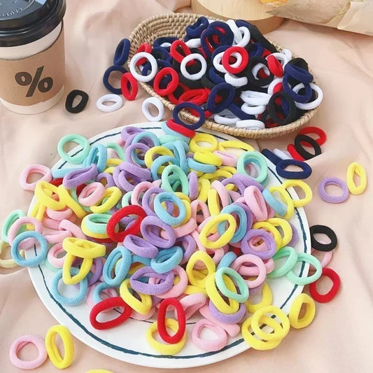 Mini Elastic Hair Bands – Colorful Nylon Ponytail Holders for Girls & Kids
