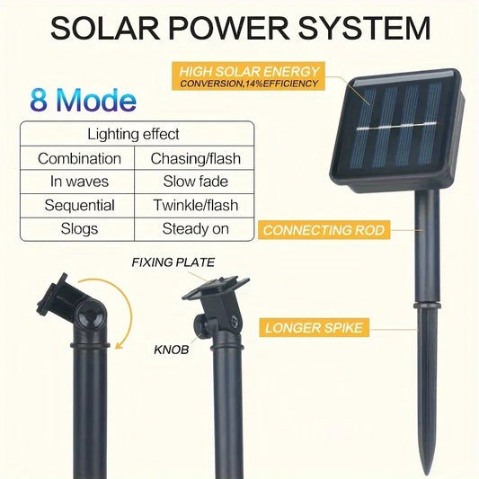 Crystal Globe Solar String Lights – Outdoor LED with 8 Modes