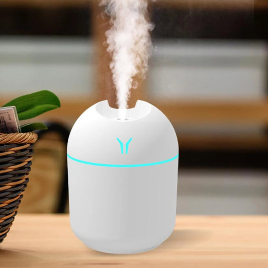 250ML USB Mini Air Humidifier – Ultrasonic Aroma Essential Oil Diffuser with LED Color Lamp for Home & Car