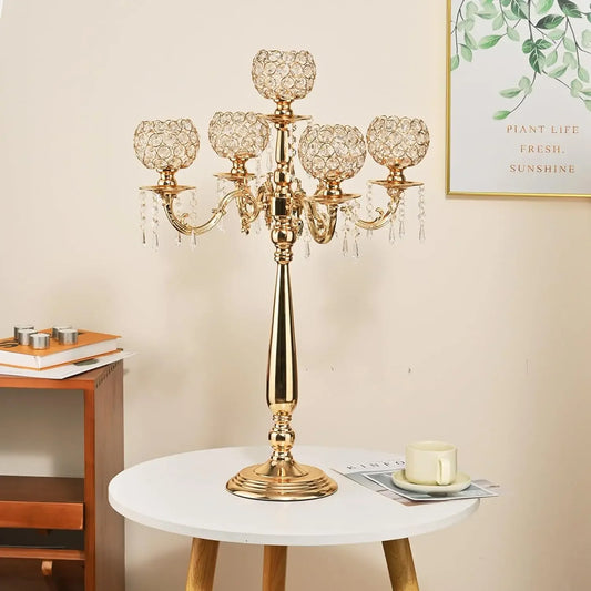4-Pack 5-Arm Crystal Candelabra