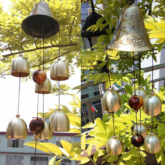 6-Copper Bells Wind Chimes – Outdoor Yard & Garden Decor