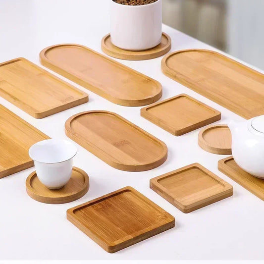 Multi-Purpose Bamboo Tray & Coaster Set