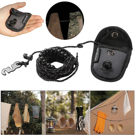3M Outdoor Camping Stretch Clothesline With 12 Clips