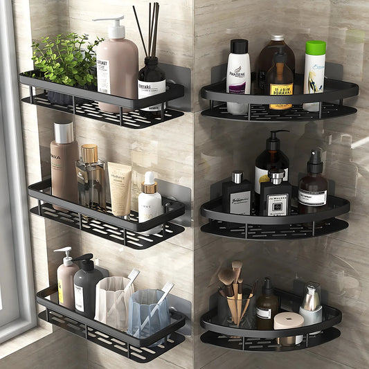 Bathroom Wall-Mounted Shelf & Towel Rack