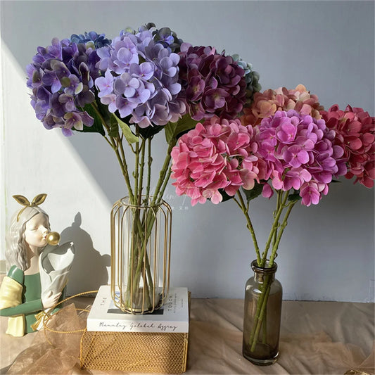 Silk Hydrangea Artificial Flowers – Wedding Bride Bouquet & Home Vase Decoration