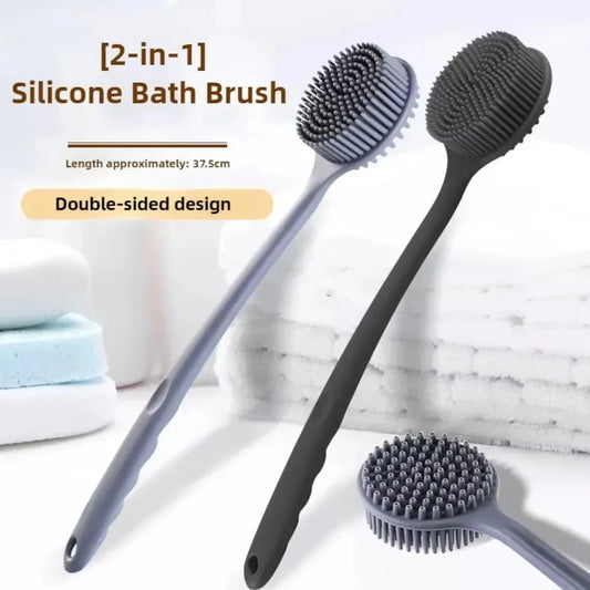 Soft Silicone Back Scrubber Brush with Handle
