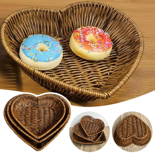 Heart-Shaped Woven Storage Basket