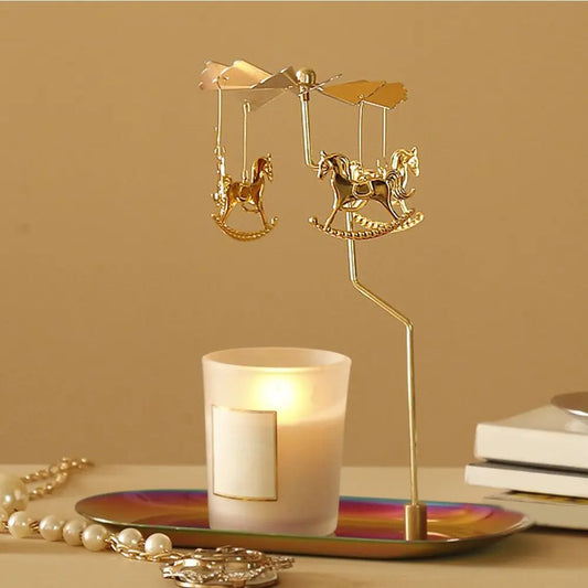 Gold Rotating Tealight Candle Holder