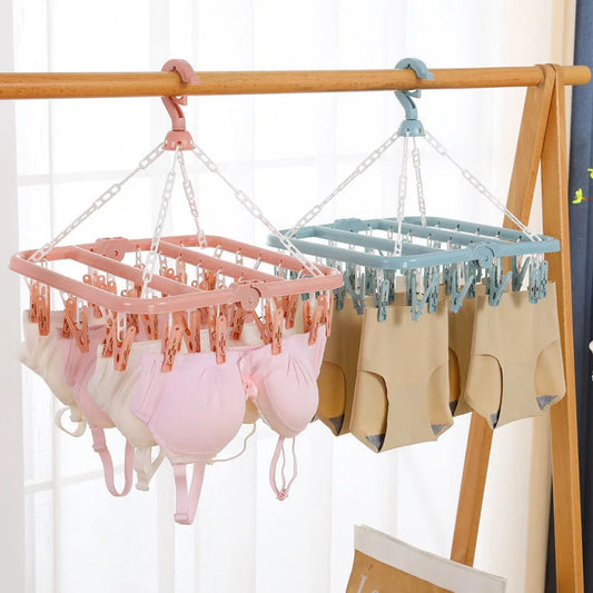 Foldable Windproof Socks Drying Hanger