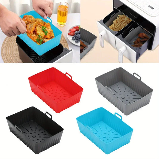 Air Fryer Silicone Basket & Baking Tray – Pizza Mat & Grill Pan