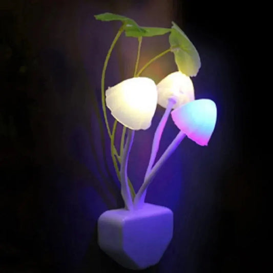 LED Mushroom Night Light with Light Sensor