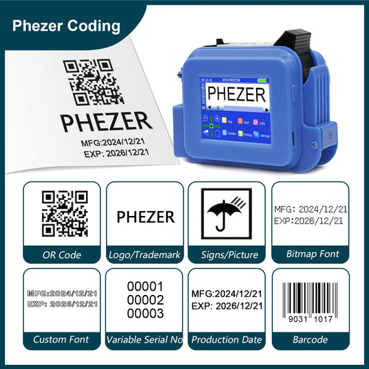 Phezer PC13Plus Handheld Inkjet Printer