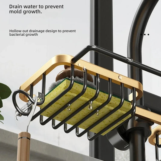 Non-Perforated Kitchen Faucet Storage Rack