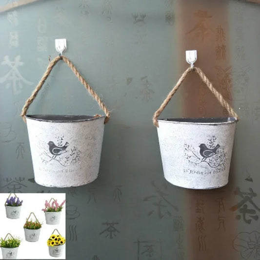 Wall Hanging Flower Vase – Rustic Garden & Home Decor Flower Basket