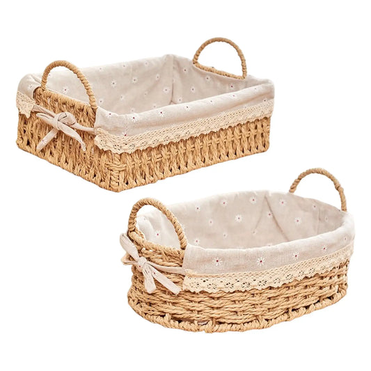 Handwoven Storage Basket with Handles