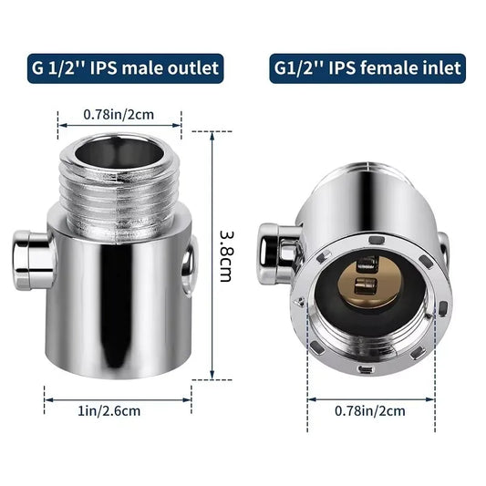 ABS Shower Head Diverter Valve & Bidet Sprayer Adapter