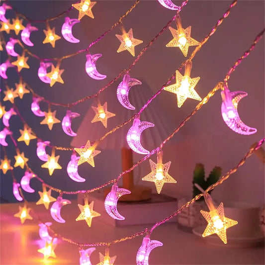 LED Star & Moon Colorful String Lights