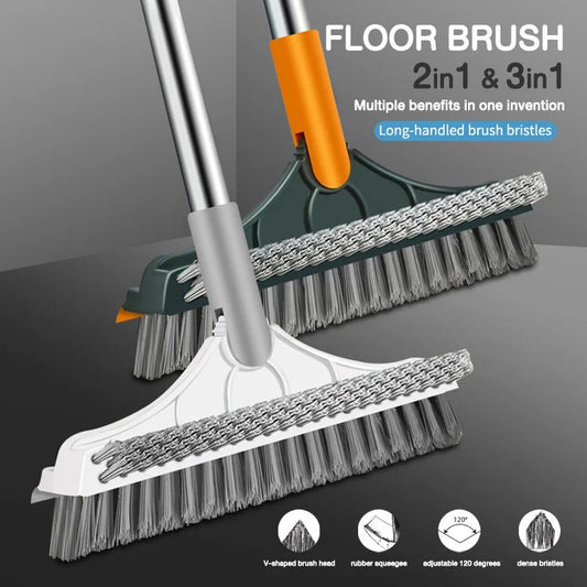 3-in-1 Bathroom Cleaning Brush with Long Handle