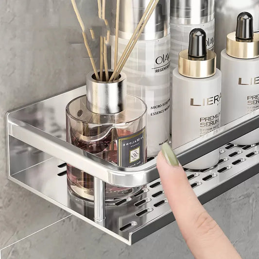Silver Bathroom Shelf Organizer – Shower Storage Rack