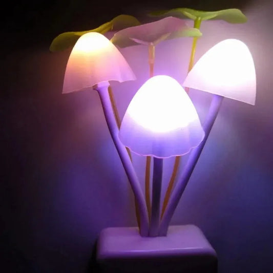 LED Mushroom Night Light with Light Sensor