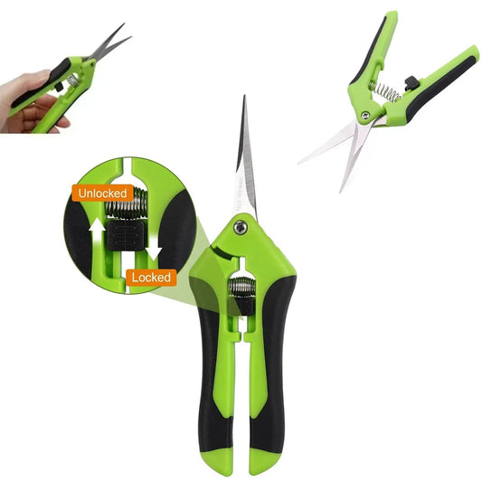 1 Set 6.5-Inch Garden Pruning Shears – Non-Slip, Labor-Saving Stainless Steel Flower & Branch Scissors