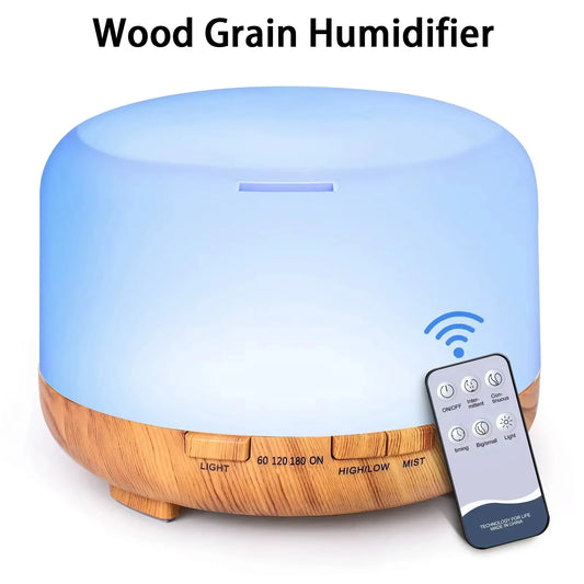 500ML Ultrasonic Air Humidifier & Essential Oil Diffuser – Cool Mist Fogger with USB LED Lamp